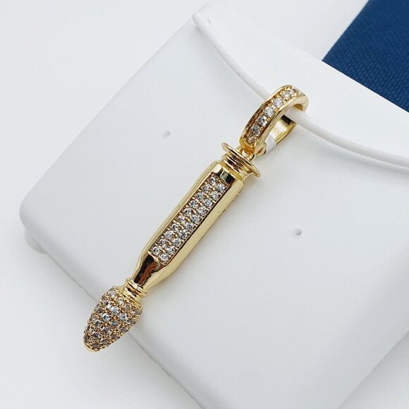 "14K Gold Plated Cubic Zircon Pendant, INUS1BR098 - Picture 4 of 10